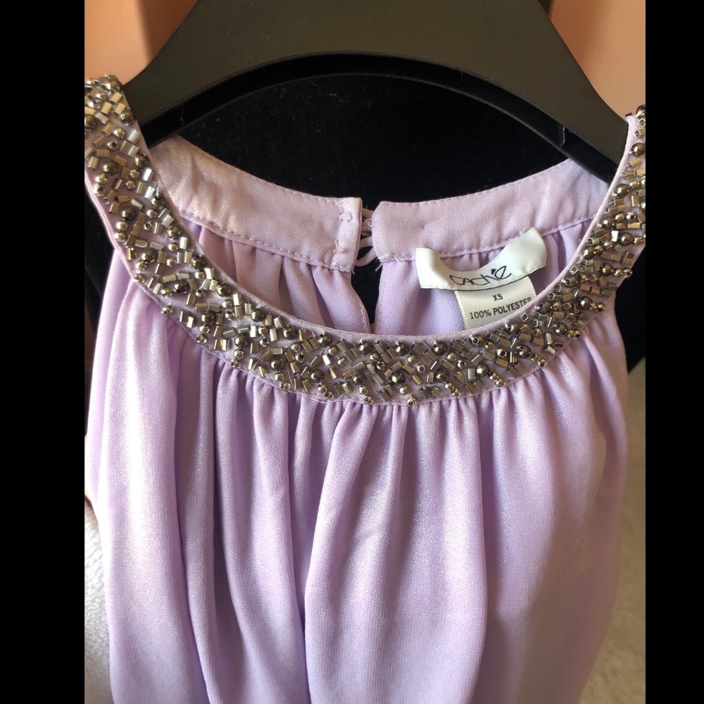 Purple Shimmer Cache Halter Top With Beading - image 4